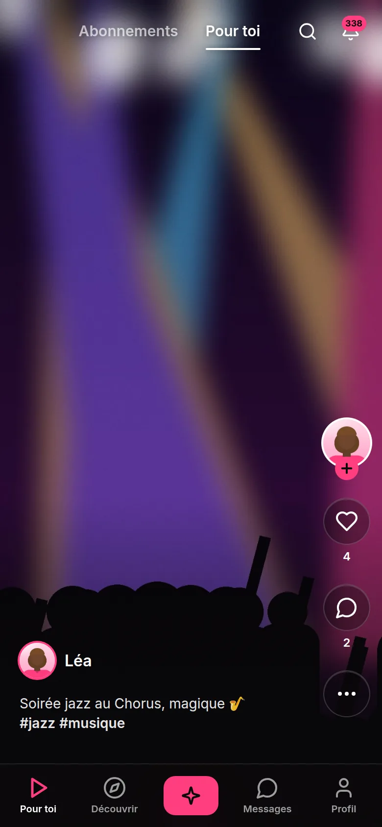 Le fil vertical en plein écran sur mobile