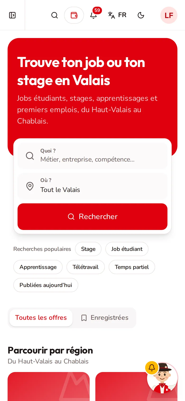 Valais Connect su mobile: lavoro e stage