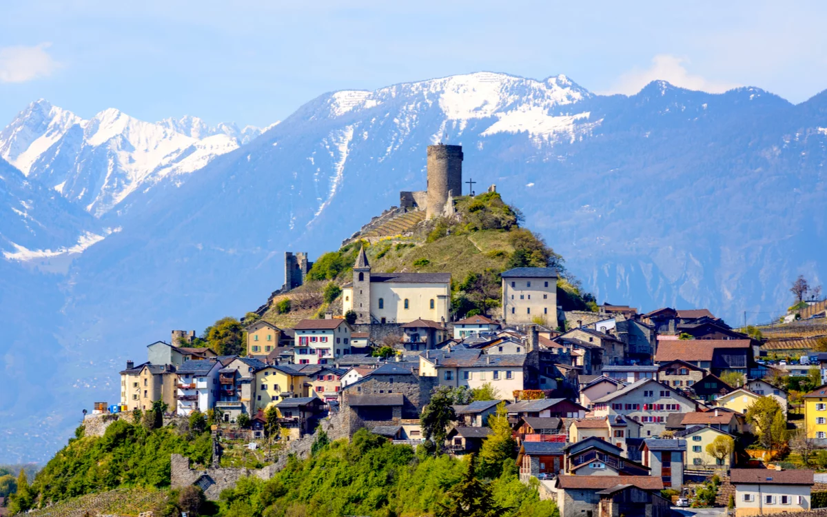 Colline de Valère et Tourbillon à Sion, dans le canton du Valais