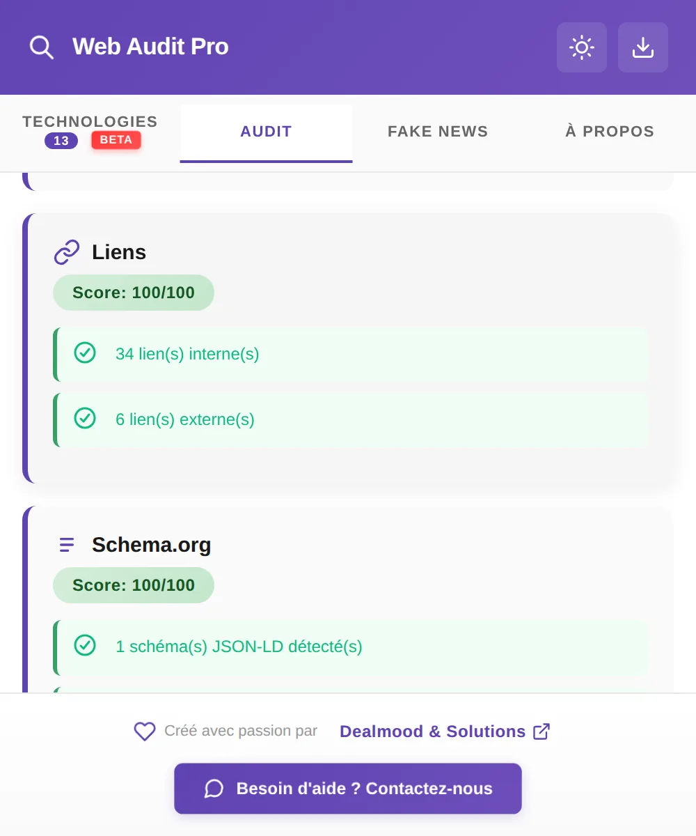 Web Audit Pro: punteggio di eco-progettazione EcoIndex con impronta di carbonio e idrica
